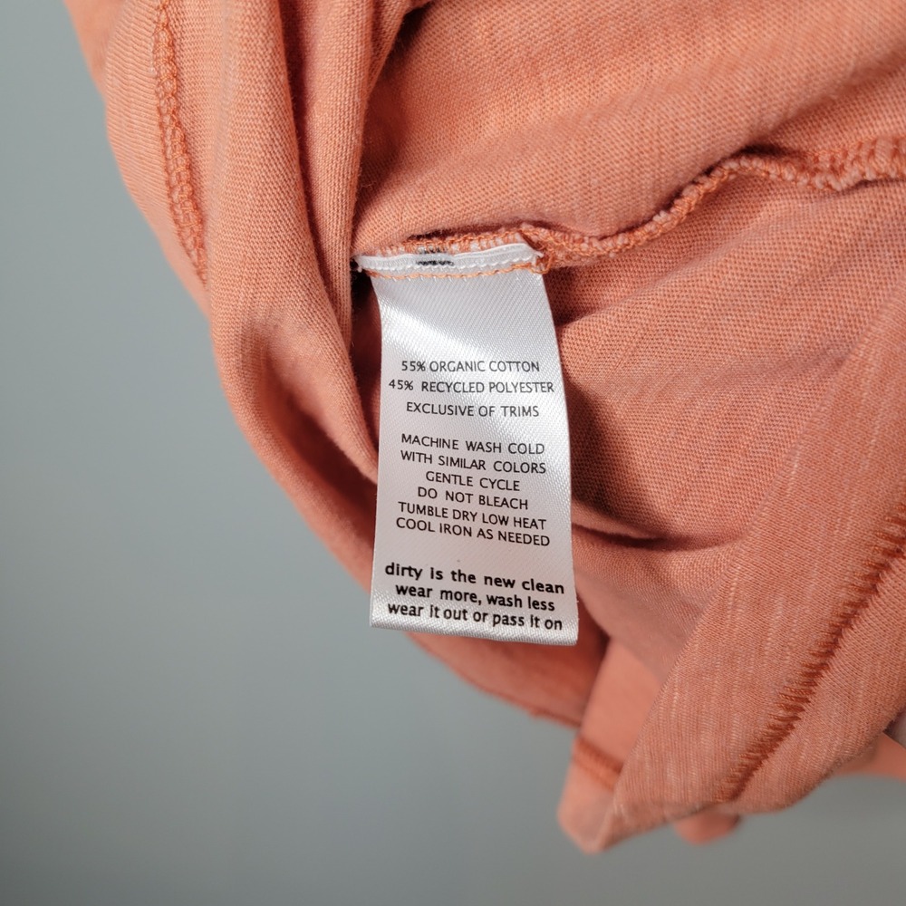 Toad & Co Organic Cotton Blend Orange V-Neck Pocket Tank Top Women's Size M Slub - Picture 6 of 8